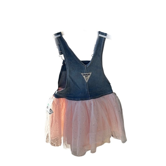 OshKosh B'gosh Blue and Pink Playful Unicorn Tulle Overalls - Picture 3 of 5
